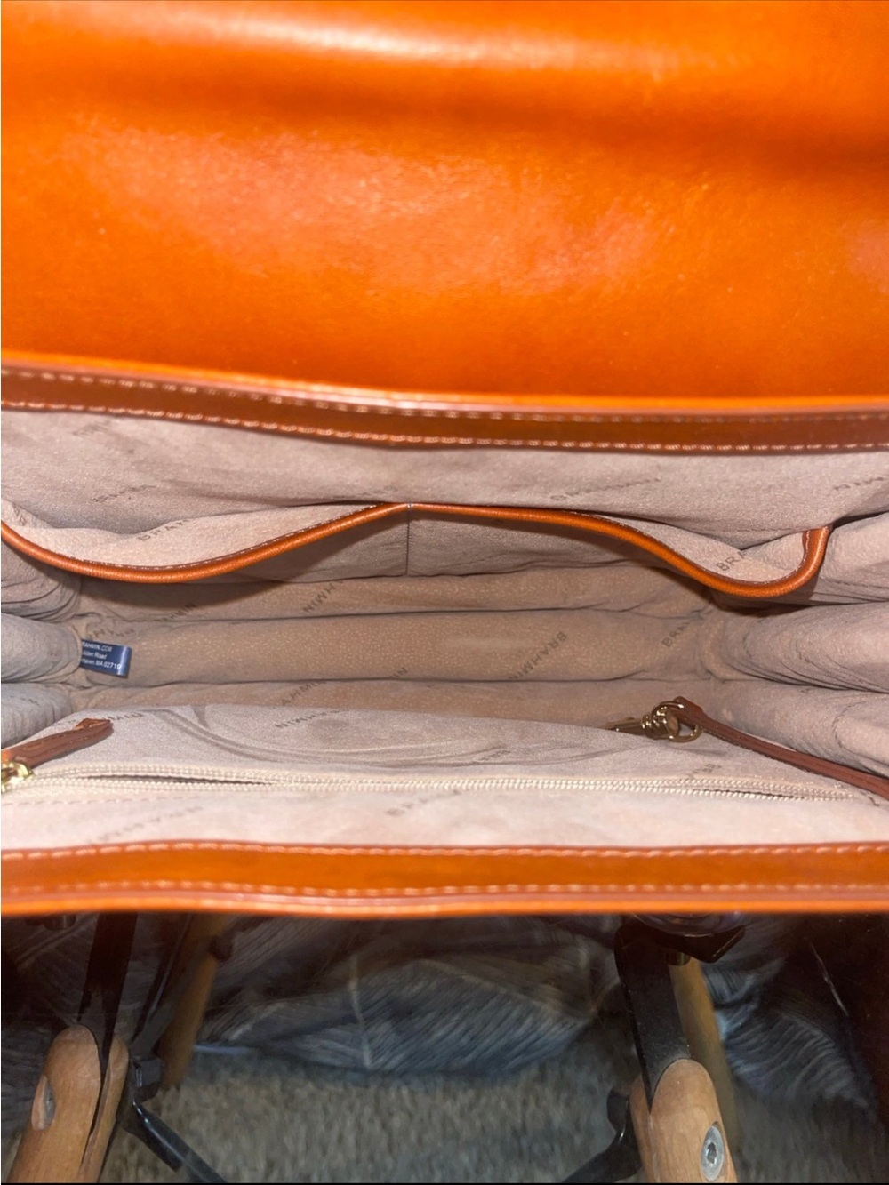 Brahmin Saddle Brown Leather Top-Handle Satchel - Picture 8 of 12